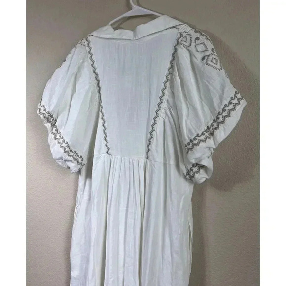 Free People Samantha Shirt Dress Womens Size M Ivory Combo With Pockets NWT - Picture 14 of 15